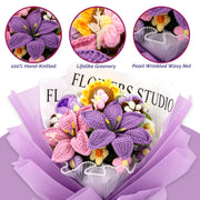 YSHomy Ramo de ganchillo de lirio, girasol y rosa-Morado