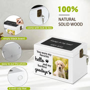 YSHomy Wooden Pet Memorial Urn with Personalized Photo & Chalkboard Top