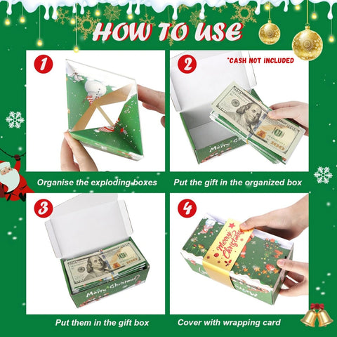 Christmas Surprise Pop Up Box with 16 PCS Exploding Box-Green