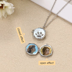 YSHomy Shell Cat Paw Necklace with Personalized Photo