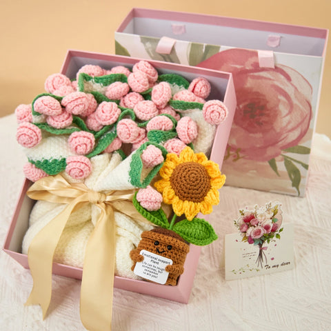 YSHomy Cashmere Flower Blanket Gift Box Set