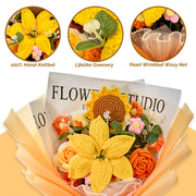 YSHomy Ramo de ganchillo de lirio, girasol y rosa-Amarillo