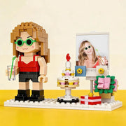 Custom birthday brick figure with age number, style D