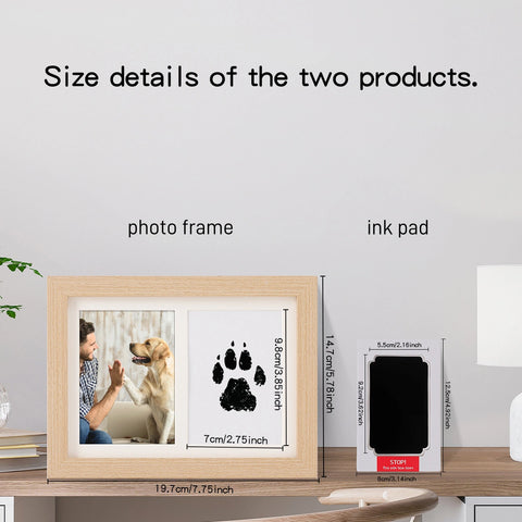 YSHomy 7 Inch Custom Photo Frame with Pet Paw Print