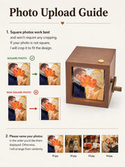 Boîte photo YSHomy personnalisée en bois avec lumière et gravure