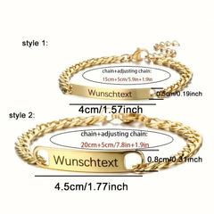YSHomy Stainless Steel Couple Bracelets with Personalized Text