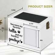 YSHomy Wooden Pet Memorial Urn with Personalized Photo & Chalkboard Top