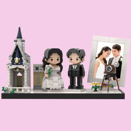 Custom wedding brick figure set built from a photo