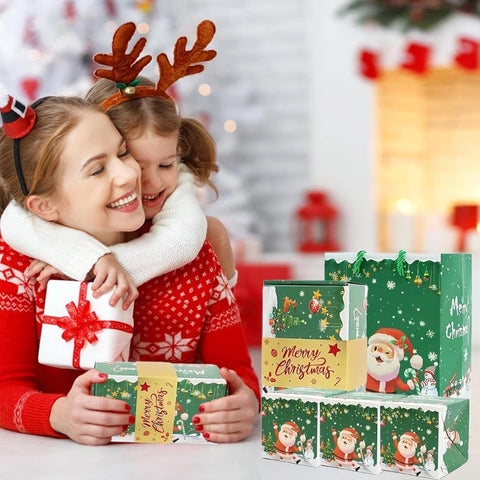 Christmas Surprise Pop Up Box with 16 PCS Exploding Box-Green