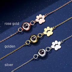 YSHomy Custom Pet Paw Bracelet with Hidden Photo