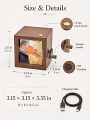 Boîte photo YSHomy personnalisée en bois avec lumière et gravure