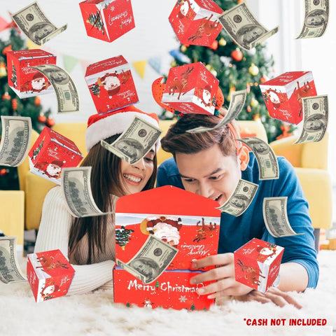 Christmas Surprise Pop Up Box with 16 PCS Exploding Box-Red