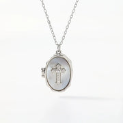YSHomy Collana a Conchiglia con Croce, Foto e Testo Personalizzati