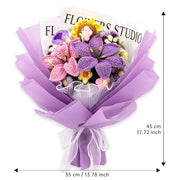 YSHomy Ramo de ganchillo de lirio, girasol y rosa-Morado