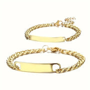 YSHomy Braccialetti in acciaio inossidabile con testo personalizzato