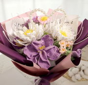 YSHomy Gehäkelter Königin-der-Nacht-Eustoma-Strauß