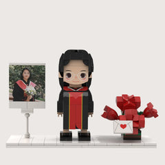 YSHomy Custom Single-Person Brick Figure from Your Photo - Flower Style