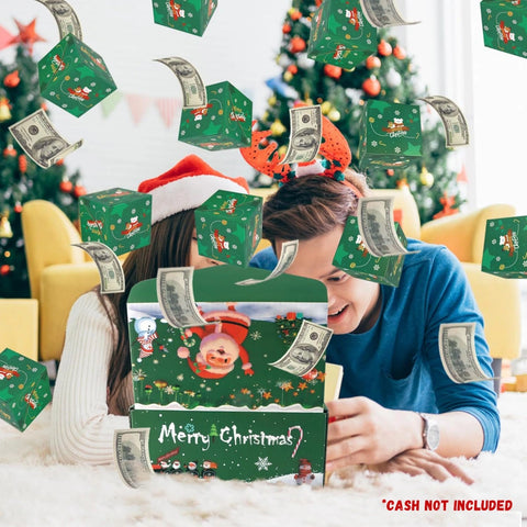 Christmas Surprise Pop Up Box with 16 PCS Exploding Box-Green