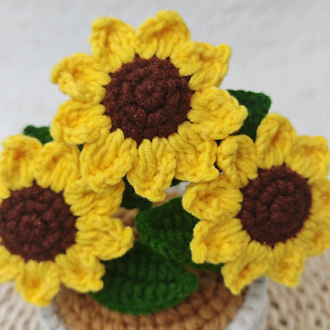 YSHomy Crochet Skull Sunflower Pot with Spider