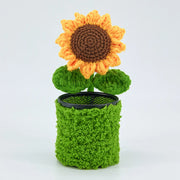 YSHomy Portalápices de Girasol Tejido-Maceta Verde