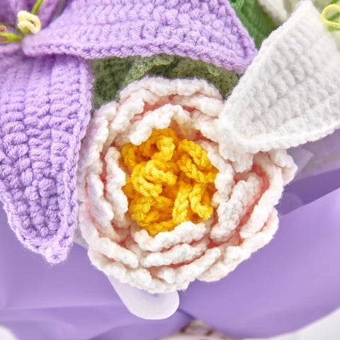 YSHomy Crochet Lily & Peony Bouquet for Mother's Day