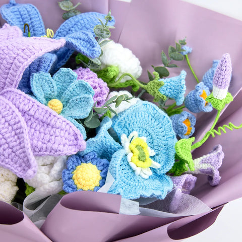 YSHomy Big Mixed Purple Crochet Bouquet with Lily