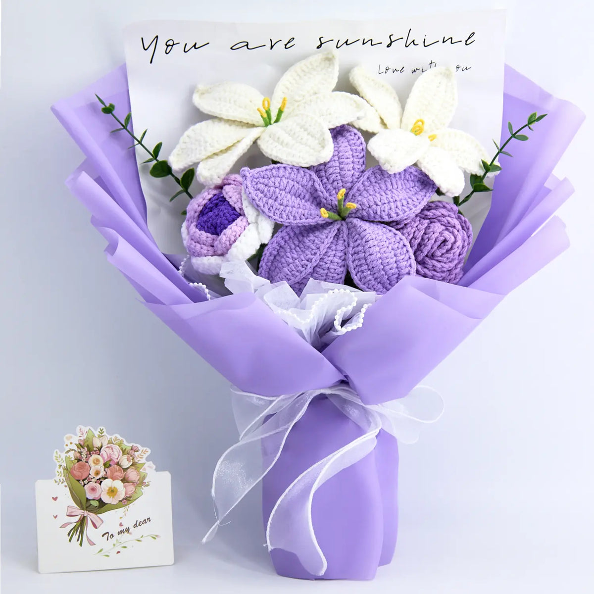 YSHomy Crochet Lily & Rose Bouquet