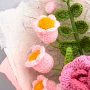 YSHomy Bouquet all'Uncinetto Coniglietto, Rosa e Fiore Galsang