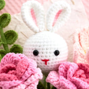 YSHomy Bouquet all'Uncinetto Coniglietto, Rosa e Fiore Galsang