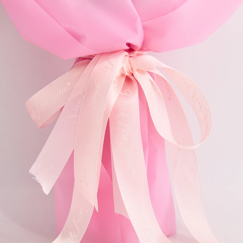 YSHomy Crochet Flower Bouquet with Graduation Bear-Pink