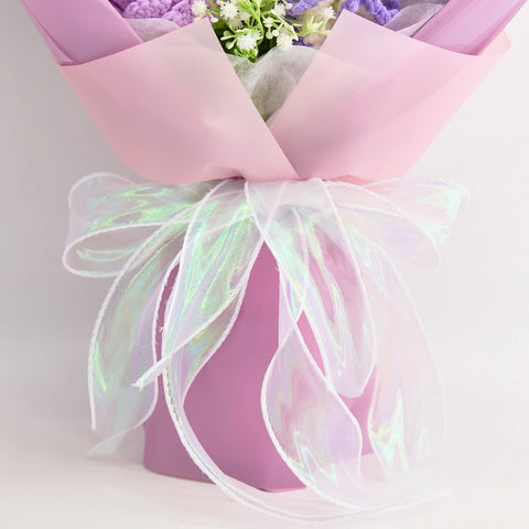 YSHomy Crochet Tulip Rose Carnation Daisy Bouquet