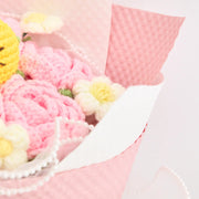 YSHomy Round Crochet Pink & White Emoji Bouquet with Rose