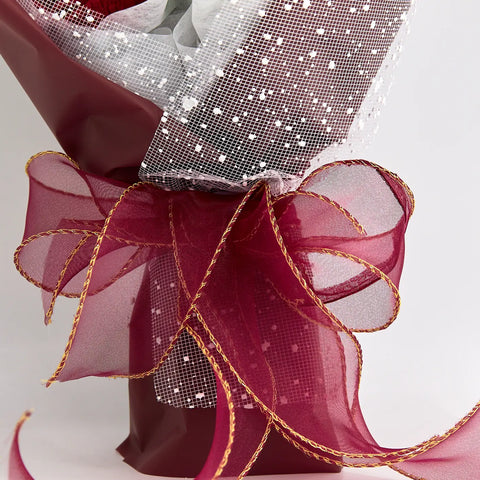 YSHomy Red Crochet Emoji Bouquet with Rose