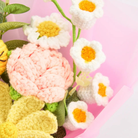 YSHomy Crochet Emoji Bouquet with Rose Daisy