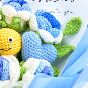 YSHomy all'uncinetto Bouquet con rose blu e Emoji