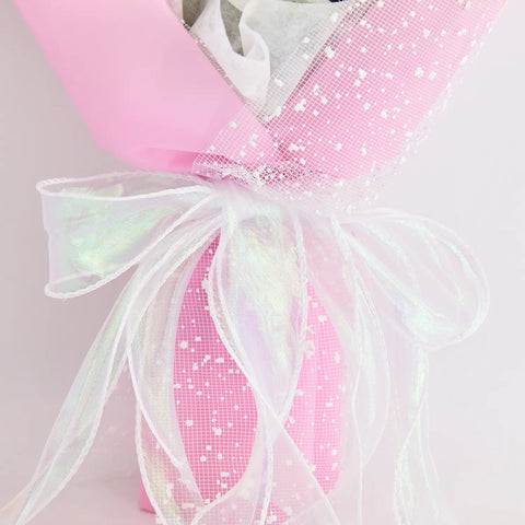 YSHomy Crochet Bouquet with Pink Roses & Emoji