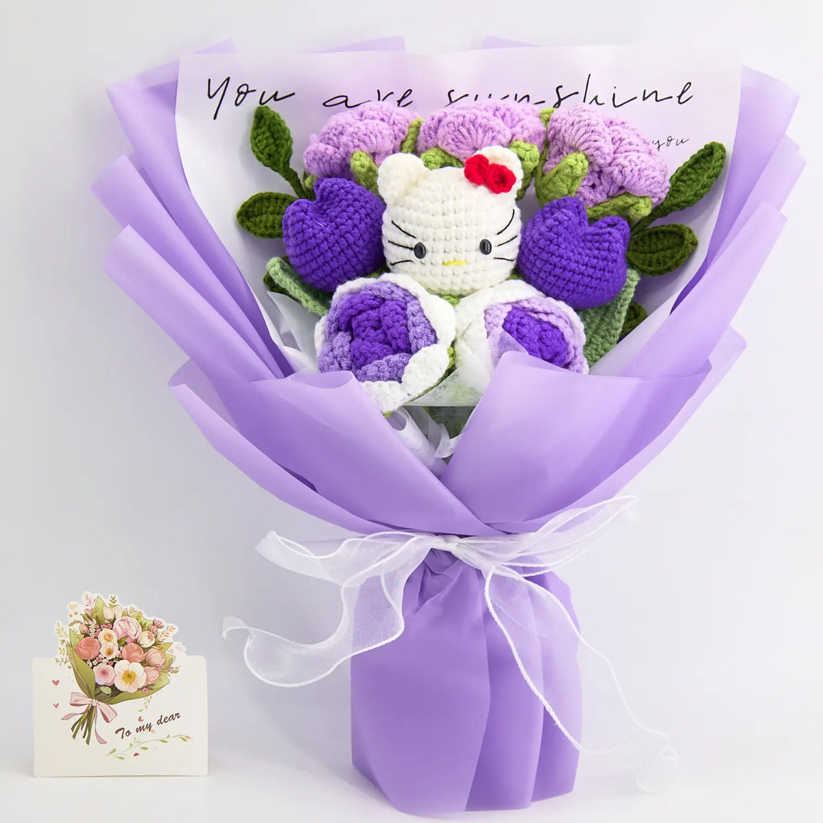 YSHomy Crochet HK & Purple Rose Tulip Bouquet