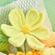 YSHomy Grand Bouquet de Cœurs de Tournesols et Roses au Crochet Vert