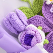 YSHomy Gehäkelter Lila-Lilien-Rosen-Strauß