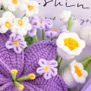 YSHomy Gehäkelter Lila-Lilien-Rosen-Strauß