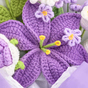 YSHomy Gehäkelter Lila-Lilien-Rosen-Strauß