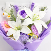 YSHomy Purple Crochet Lily Calla Lily Lavender Bouquet