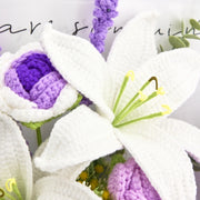 YSHomy Purple Crochet Lily Calla Lily Lavender Bouquet