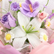 YSHomy Crochet Lily Rose Tulip Daisy Bouquet