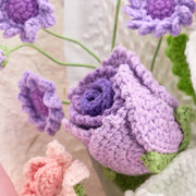 YSHomy Crochet Lily Rose Tulip Daisy Bouquet