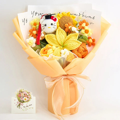 YSHomy Crochet Flower Bouquet with Graduation HK