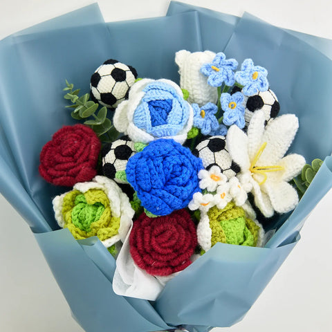 YSHomy Crochet FIFA World Cup-Themed Bouquet with Footballs