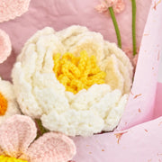 YSHomy Ramo de Flores de Peonía Galsang de Ganchillo