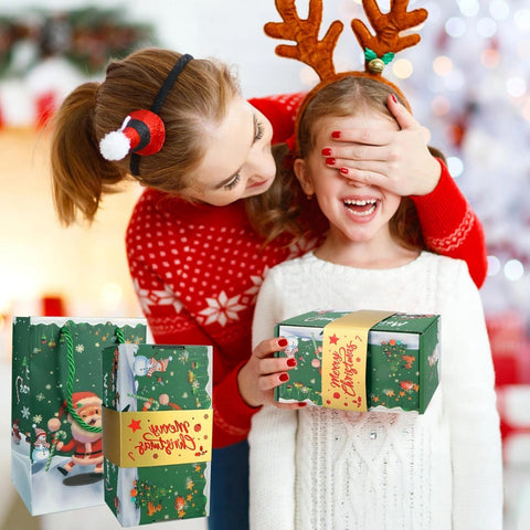 Christmas Surprise Pop Up Box with 16 PCS Exploding Box-Green