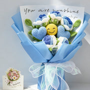 YSHomy all'uncinetto Bouquet con rose blu e Emoji